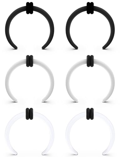 14-00G Ears Gauges Tunnels Plugs for Women Acrylic Buffalo Pincher Ear Gauge Septum Stretching Kit Nose Piercing Kit Earring Expander Stretcher Earrings Piercing Jewelry for Women Men - style: 8G Tapers
