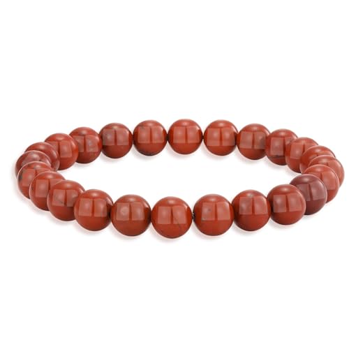 Crystal Vibe - Healing Crystal Bracelet for Women & Men | Natural Gemstone Bead Bracelet | Adjustable Handmade Energy Stone Bracelet | Bracelet for Meditation, Yoga & Daily Wear | Multiple Types - color: Jasper