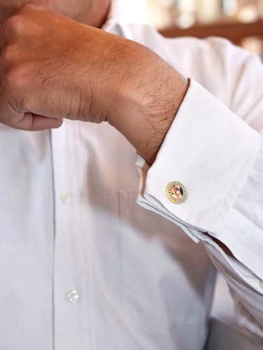 Custom4U Custom Photo Cufflinks for Men Father of the Bride Gifts - color: B-Round Photo-Gold