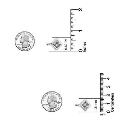 LeCalla 925 Sterling Silver Cufflinks for Men | Cubic Zirconia Square Cuff Links Gifts for Men, Husband | Shirt Cufflinks for Groom - style: PAVE CZ Cufflink