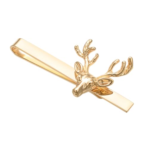 Christmas Tie Clips for Men 14k Gold Plated Silver Tie Pins with Cute Animal Deer/Lion/Dog/Cat Tie Bars Necktie Suit Tie Accessories Jewelry - style: Christmas Tie Clips