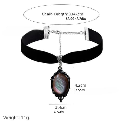 Gothic Black Velvet Goth Choker Necklace for Women,Cameo Black Choker Crow Skull Pendant Necklace Vintage Collar Skull Necklace Gothic Jewelry - style: colourful