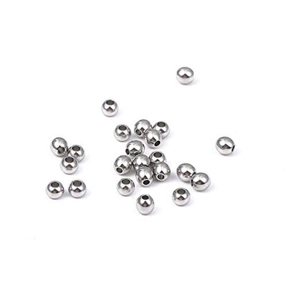Stainless Steel Spacer Beads 4x3mm Round Loose Charm Caps Beads for DIY Jewelry Making 100pcs with 1.5mm Hole - color: 4x3mm 1.5mm