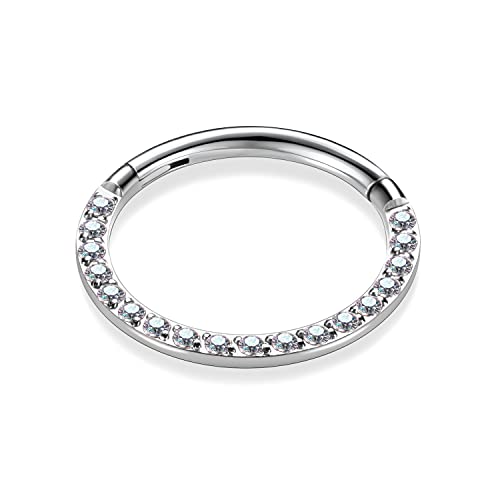 GAGABODY Septum Ring 16 Gauge Earrings Daith Jewelry Surgical Steel Hinged Nose Rings Nose Hoop Cartlidge Earring Hoop Helix Rook Piercing Jewelry - color: Style1:1pc Silver-ABCZ