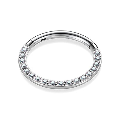 GAGABODY Septum Ring 16 Gauge Earrings Daith Jewelry Surgical Steel Hinged Nose Rings Nose Hoop Cartlidge Earring Hoop Helix Rook Piercing Jewelry - color: Style1:1pc Silver-ABCZ