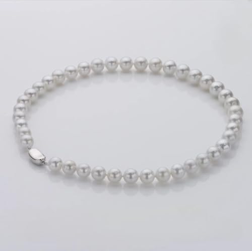 White Genuine Freshwater Cultured Pearl Necklace For Women And Men | Full Sizes from 3mm to 14mm Freshwater Pearls, AAA Grade & Above, A Love Gift Choice For Anniversaries And Birthdays - size: 9-10mm 18in