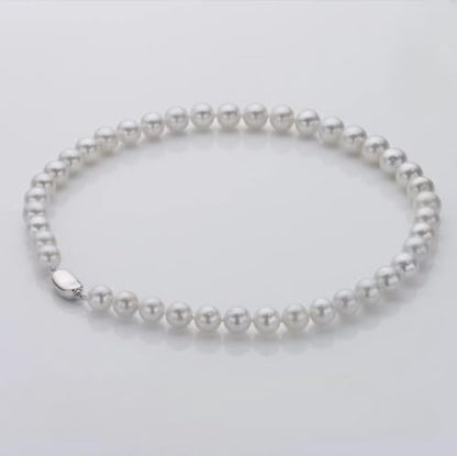 White Genuine Freshwater Cultured Pearl Necklace For Women And Men | Full Sizes from 3mm to 14mm Freshwater Pearls, AAA Grade & Above, A Love Gift Choice For Anniversaries And Birthdays - size: 9-10mm 18in