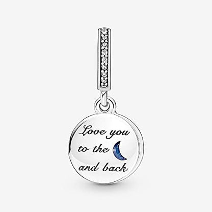 925 Sterling Silver Charms for Bracelets Necklaces Dangle Pendant With 5A Cubic Zirconias Bead Charm for Women DIY Jewelry - style: Tree moon star river