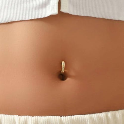 16G Labret Stud, G23 Titanium Vertical Labret Lip Piercing Jewelry, Gold Eyebrow Ring Clicker Belly Button Ring Hoop For Women Men - color: Gold, size: 8mm Clear CZ