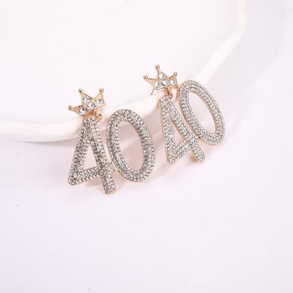 Birthday Earrings for Women Happy Birthdays Earrings Statement Cake Champagne Bottle Earring Happy Birthdays Dangle Earring Birthday Gifts Party Favors - color: Crystal 40