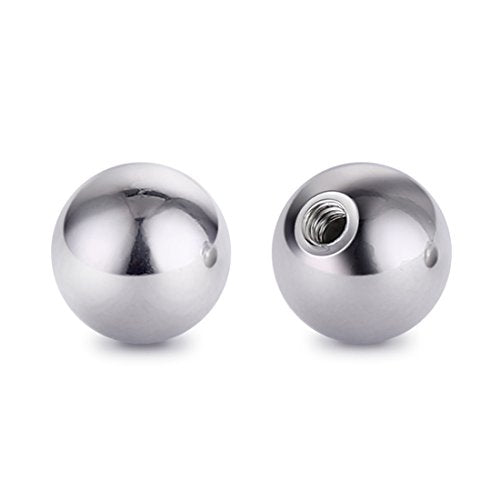 Threaded 316L Steel Replacement Balls Piercing Parts for Body Jewelry 14G 16G Barbell - style: 10pcs 14G 5mm