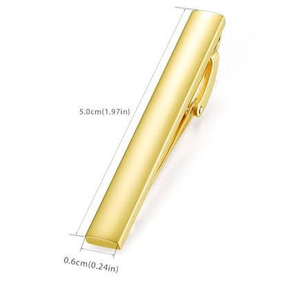 HONEY BEAR 5cm/5.4cm/6cm Mens Tie Clip Bar for Normal Size Steel Business Wedding Gift 1.97"/2.12"/2.36" - style: 5cm Shinny Gold