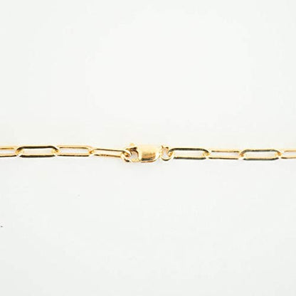 kelistom 14K Gold Filled Stainless Steel Paperclip Chain Bracelet for Women, 7.5” Rectangle Link Bracelets, Waterproof and Never Tarnish - color: 14K gold