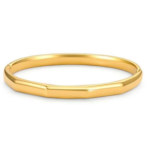 hotoo Gold Plated Bangle Bracelet for Women - style: Folded Surface
