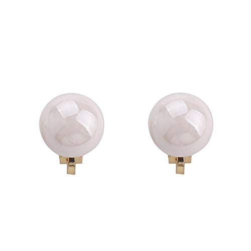 1-5 Pairs Pearl Clip on Earrings for Women Non Piercing Earrings Set Hypo-Allergenic Earrings - color: White Clip-ons