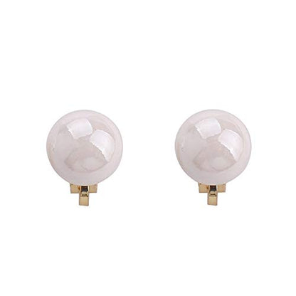 1-5 Pairs Pearl Clip on Earrings for Women Non Piercing Earrings Set Hypo-Allergenic Earrings - color: White Clip-ons