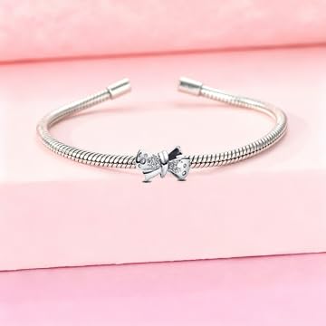 925 Sterling Silver Charms Pendants Mom Heart Dog koi fish Sea Turtle Football Charms for bracelet Pendants Beads Mom Sister Wife Family, Friends, Birthday gifts - style: Bow Charm-Silvr