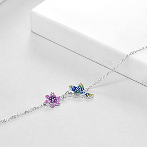 YAFEINI Anklet Bracelets for Women Girls Sterling Silver Hummingbird/Dragonfly/Butterfly Link Chain Anklets Jewelry Gifts - color: Hummingbird chain anklet