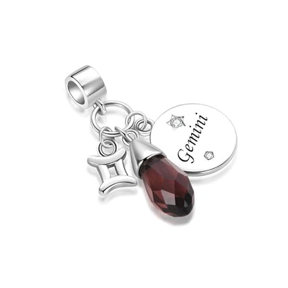 LSxAB Birthday Birthstone Zodiac Sign Charm Compatible with Pandora Charms Bracelets for Women - style: 06 Gemini