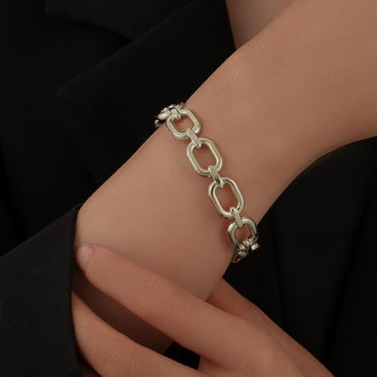 Womens Cuff Bracelets Heart Open Bangle Jewelry - color: Square Silver