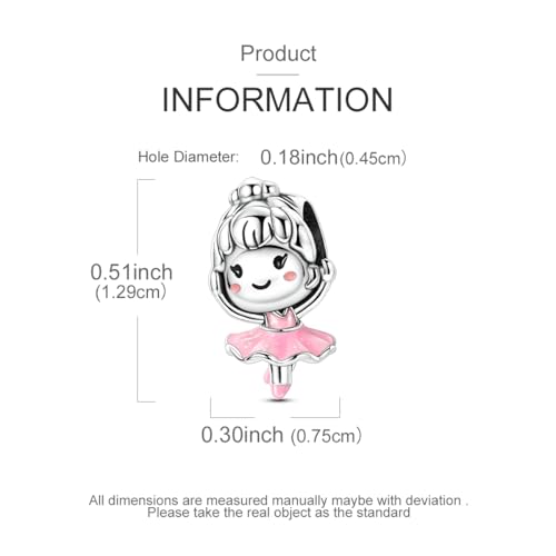 NARMO 925 Sterling Silver Charm Bead for Bracelets Silver Charms for Women - color: Dance Ballet