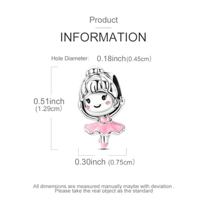 NARMO 925 Sterling Silver Charm Bead for Bracelets Silver Charms for Women - color: Dance Ballet