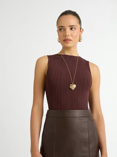 PEARLADA 18k Gold Plated Chain Long Necklace, Boho Sweater Necklace for Women, Geometric Pendant Y Necklace - color: Heart