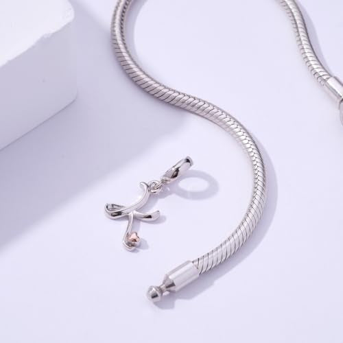 Letter Charms for Pandora Bracelets 925 Sterling Silver Alphabet Initial Charms Bead Jewelry Gift for Women - style: Initial K