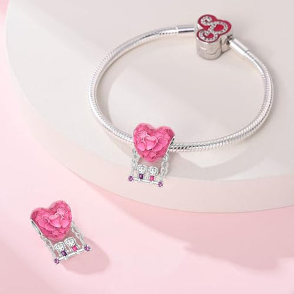 KUNSIR Charms Beads fits Pandora Charm bracelets for Woman 925 Sterling Silver Dangle Pendant Bead Jewelry Beads Gifts Happy Birthday Charms for Women Bracelet&Necklace - style: Sisters Love Swing Beads