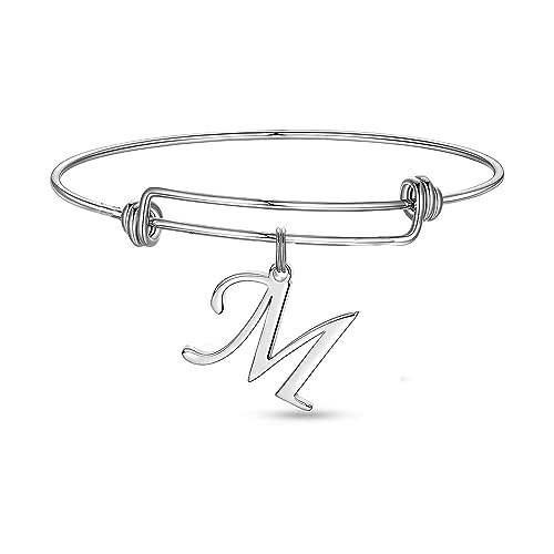 Stainless Steel Initial Letter Connector Charms Alphabet Pendant Diy Craft for Jewelry Making Necklaces Bracelets Keychain - color: Stainless Steel M