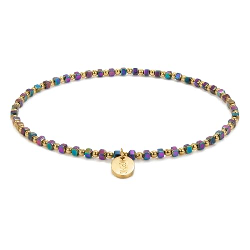 Womens Hematite Anklet, Handmade Foot Chain, Elastic Beach Chakra Jewelry - color: Ank-4