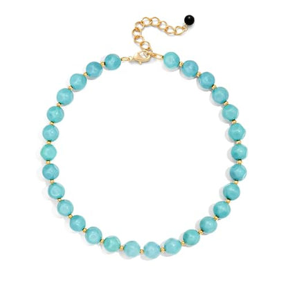 HESSAWEEL Colorful Chunky Beaded Necklace for Women Beach Jewelry | Summer Statement Choker, Adjustable Lobster Necklace, Handmade Boho Acrylic Jewelry - color: Bu-S1