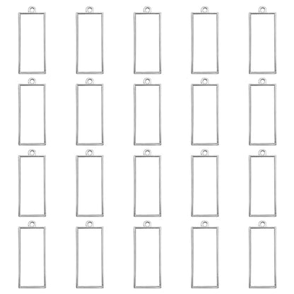 Oubaka Open Bezels for Resin Jewelry Making,50pcs Open Back Bezel Pendants Open Frame Pendant Geometric Hollow Frame Pendant for Pressed Flower,DIY Resin Earrings Necklace(White K) - color: White K;Rectangle;Style A