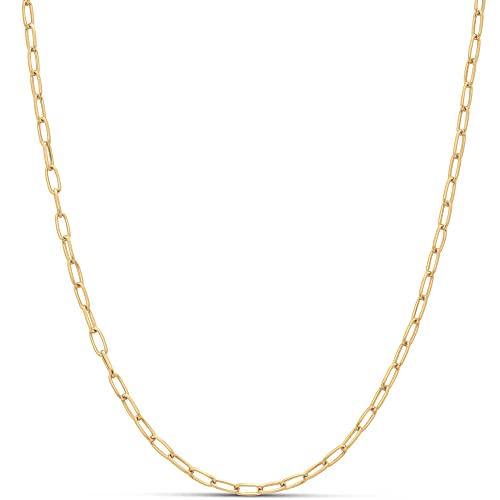 Amazon Essentials 14K Gold Plated Paperclip Chain Necklace - color: Yellow Gold, size: 20"