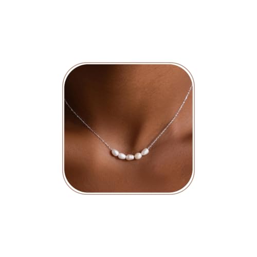 Amicon Pearl Necklaces for Women – 14K Gold Plated Freshwater Pearl Dainty Choker Hypoallergenic Pearl Necklace Wedding Birthday Gift for Women - style: Pearl Pendant-01-SL
