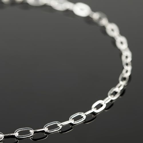 UMAOKANG 5 Meters Silver Chain for Women Necklace Bracelet DIY Paperclip Chains Bulk with Jump Rings and Lobster Clasps Jewelry Findings - color: Silver Paperclip