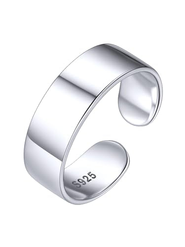 ChicSilver Silver Toe Rings for Women Balck Toe Rings for Women Non Tarnish Wide Band Toe Ring Black Toe Jewelry for Summer Beach - color: Silver, size: 5mm Width