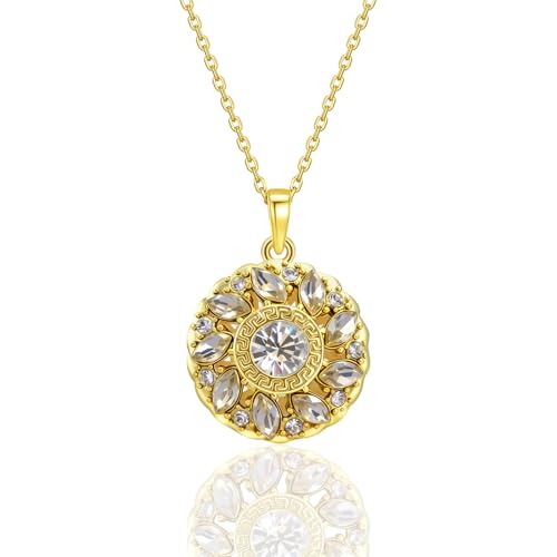 Ahiller Women's Necklace, Dainty Pendant Choker, Adjustable Chain | Heart Initial & Round Pendants, Daily Necklace,17-21" Adjustable Necklaces, Trendy Minimalist Jewelry, Stainless Steel Chain - color: FY-Gold, style: Other Shapes - Multi-Color