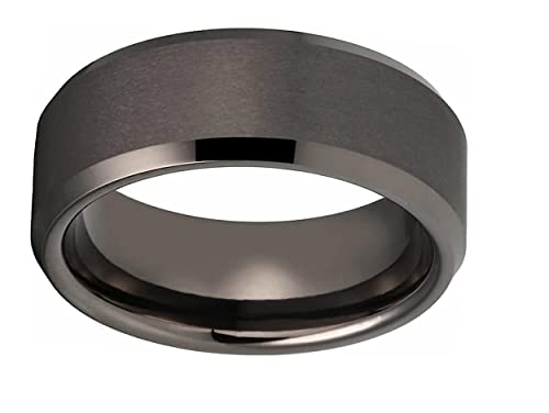 CROWNAL 3mm 5mm 7mm 9mm Tungsten Rings for Men Women Black/Silver/Gunmetal/Gold Beveled Polished Edges Matte Finish Comfort Fit 4-17 - color: Gunmetal 7mm
