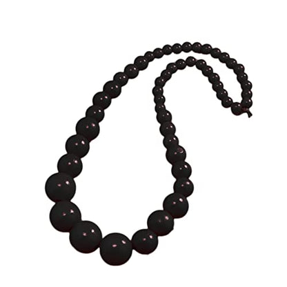 COLORFUL BLING Ethnic Large Chunky Wooden Beaded Necklaces Boho African Statement Necklace Handmade Tribal Collar Choker Bib Jewelry - color: long black