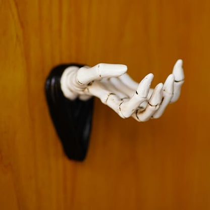 Halloween Skeleton Hand Ring Holder Wall Mounted Key Holder Organizer Multifunctional Wall Hooks for Hanging Keys Jewelry Bracelet Gothic Home Decor for Entryway Bedroom