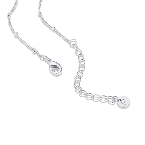 PAVOI 14K Gold Plated Adjustable Link Chain Necklace for Women | Box Rope Sphere Bead Serpentine Anchor Mariner Gold Chain Necklaces - color: White Gold, style: Ball Station