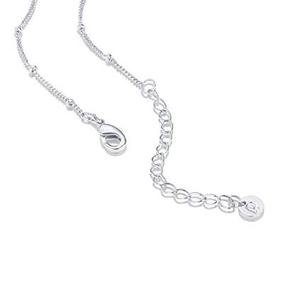 PAVOI 14K Gold Plated Adjustable Link Chain Necklace for Women | Box Rope Sphere Bead Serpentine Anchor Mariner Gold Chain Necklaces - color: White Gold, style: Ball Station