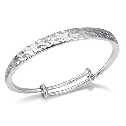 Hammered Texture Bracelet for Women - Maximum 8 inches Adjustable Cuff Bangle, Elegant Boho Chic Jewelry Silver & Gold - color: Silver-A