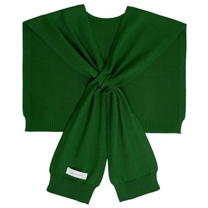 WaJuemy Women's Sweater Shawl Wraps Sleeves Knitted Collar Sweater Scarf Top Casual Lightweight Shoulder Cape Accessories - color: 08 Green X