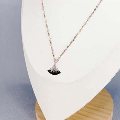 925 Sterling Silver Necklace for Women Trendy, Charming Layered Necklace with Cubic Zirconia Pendant for Her Womens Dainty Diamond Choker Necklaces Holiday Jewelry Gifts for Mom Wife Daughter Lover - color: Dress Pendant Necklace-Black&White
