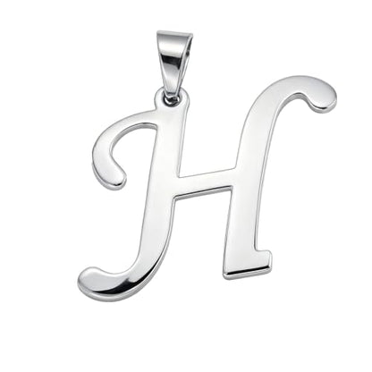 Stainless Steel Initial Letter Connector Charms Alphabet Pendant Diy Craft for Jewelry Making Necklaces Bracelets Keychain - color: Stainless Steel H