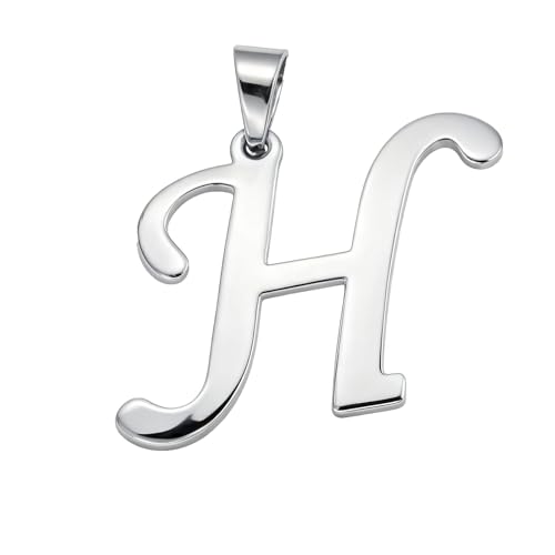 Stainless Steel Initial Letter Connector Charms Alphabet Pendant Diy Craft for Jewelry Making Necklaces Bracelets Keychain - color: Stainless Steel H