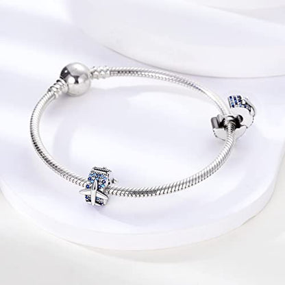 Parmuz Clip Spacer Charm for Bracelet 925 Sterling Silver Stopper Beads | Pave Lock Stopper Charm for Necklace Pink Daisy Butterfly Cubic Zirconia Openable Beads Jewelry Gift for Woman - color: 2pcs flight clip charm