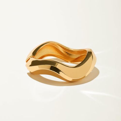 YMBYCM Gold Chunky Bangle Bracelets for Women | Trendy Wide Chunky Cuff Bracelets Wrap Bracelet Fashion Jewelry Accessories - color: H-Gold